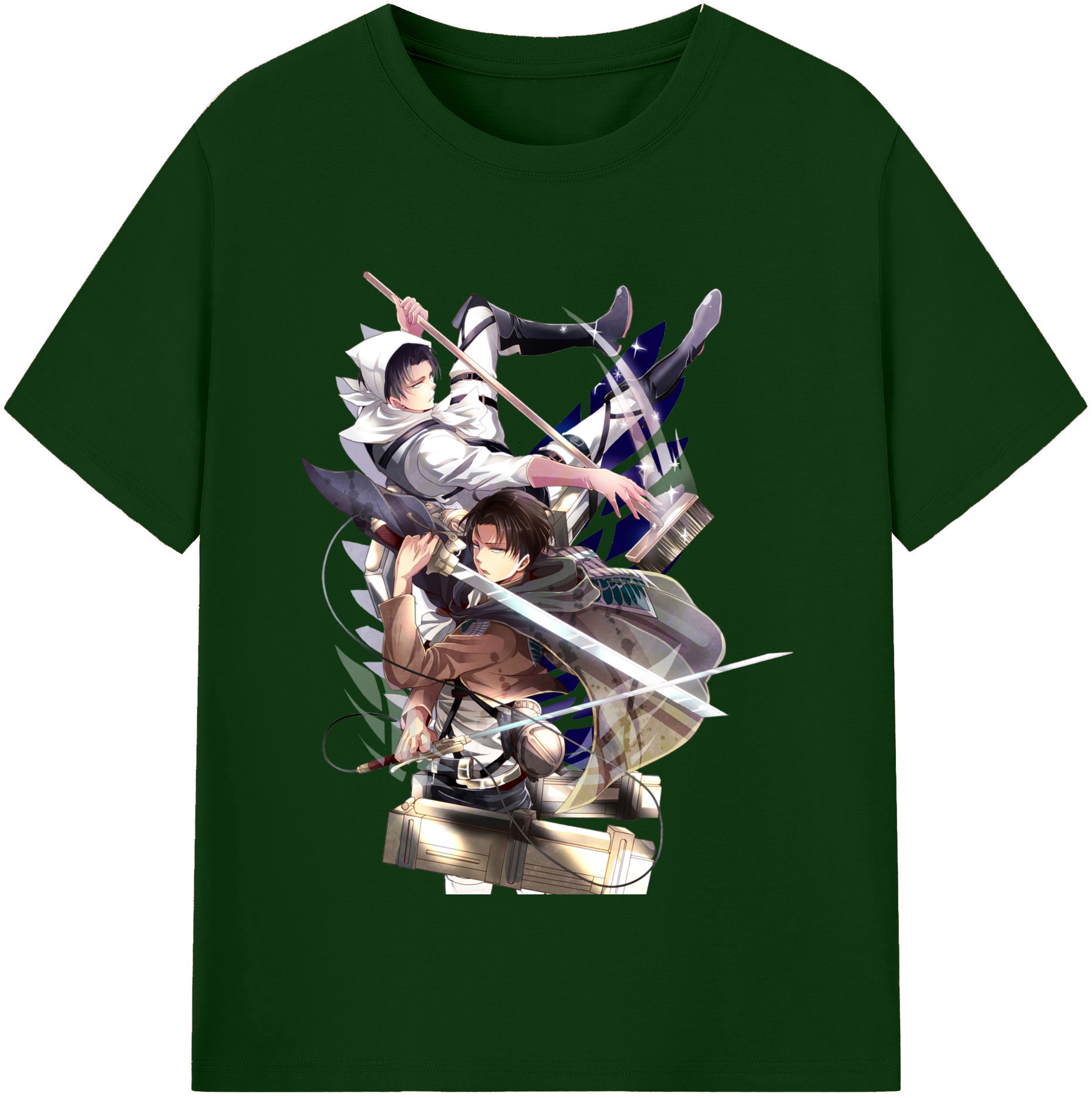 （画像用） 進撃の巨人 リヴァイ·アッカーマン Attack on Titan Levi Ackerman 綿100％半袖Tシャツ（フロントプリント）